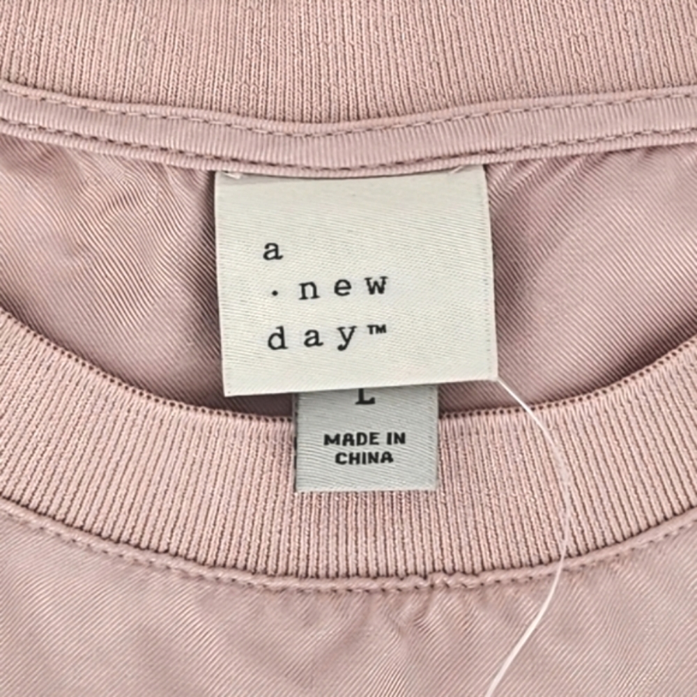 a new day Womens Pink Short Sleeve Crew Neck Crop Top Boxy BeachT-Shirt size L - Picture 7 of 8